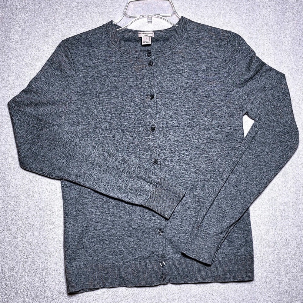 J.Crew Womens The Caryn Cardigan Gray Cotton Button Front Sweater E6957 Small